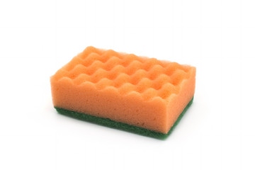 isolated on white background colorful kitchen sponges