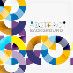 Obraz premium Colorful rings on grey background, modern geometric pattern design