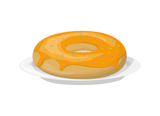 Isolated glazed donut.