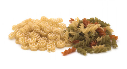 Macaroni on a white background