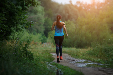 Obraz na płótnie Canvas Image of young running girl