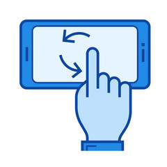 Mobile rotate vector line icon isolated on white background