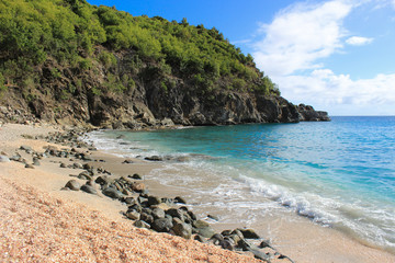 st. Barts island, Shell beach in caribbean sea