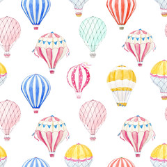 Watercolor air baloon pattern