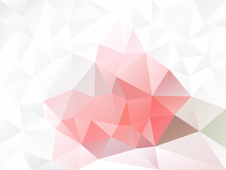 vector abstract irregular polygon background with a triangle pattern in light pastel pink, gray and mint color