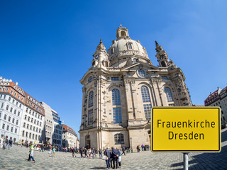 Frauenkirche Ortstafel Dresden