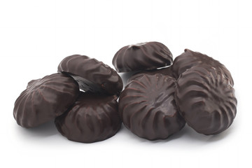 Covered marshmallow on a white background