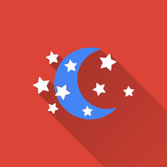 Moon star - vector icon.