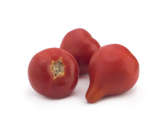 Tomatoes on a white background