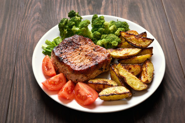 Fried vegetables and meat