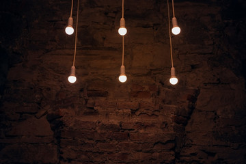 Six electric bulbs that illuminate interior space