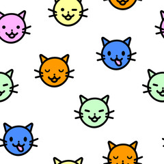 Cute emoticons head kittens