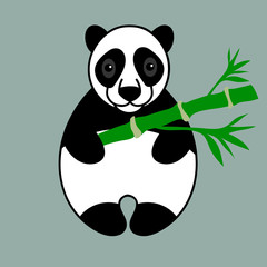 Panda with green bamboo