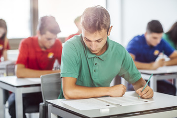 Fototapeta premium High School Student Doing an Exam