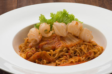 korean kimchi squid ramen
