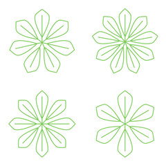 Obraz premium Set of simple round floral golden mandala on white background