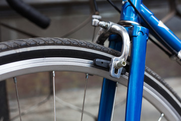 Fototapeta na wymiar Brake. Bicycle parts brake, brake shoe, close-up