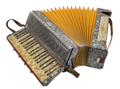 schönes altes antikes schifferklavier, akkordeon, ziehharmonika