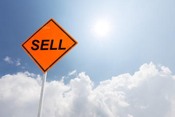 orange diamond traffic sign buy in blue sunny sky