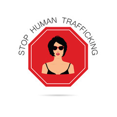 stop human traffickung with women illustration