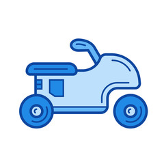 Sport bike vector line icon isolated on white background. Sport bike line icon for infographic, website or app. Blue icon designed on a grid system.