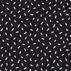 Hand drawn random short lines seamless vector pattern. Memphis style decorative background for print, textile, wallpaper, home decor, wrapping or web.