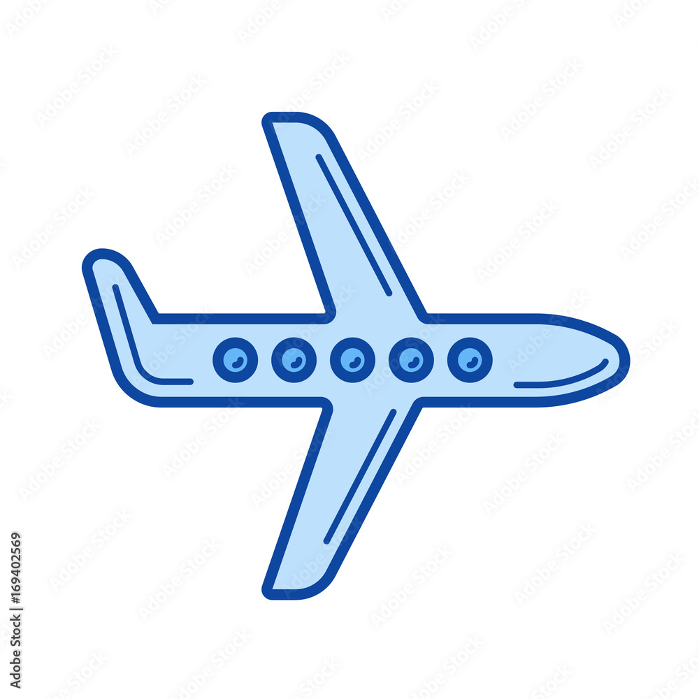 Canvas Prints aircraft vector line icon isolated on white background. aircraft line icon for infographic, website 