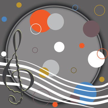Abstract background with circles and treble clef.