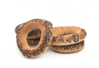 Onion Bagel on white background