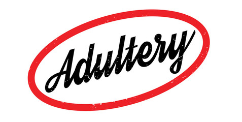 Adultery rubber stamp. Grunge design with dust scratches. Effects can be easily removed for a clean, crisp look. Color is easily changed.