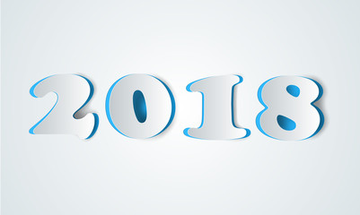 2018 year icon on the white background