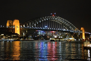 Obraz premium Night Bridge Darling in Sydney Australia