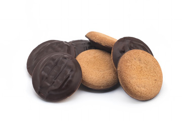 Chocolate Biscuits Isolated on White