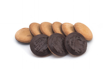 Chocolate Biscuits Isolated on White