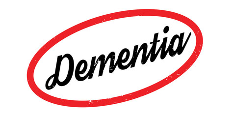 Dementia rubber stamp. Grunge design with dust scratches. Effects can be easily removed for a clean, crisp look. Color is easily changed.
