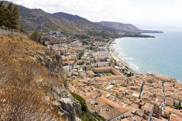 Fototapeta na wymiar Coastline of Cefalù, Italy