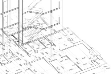 Background of architectural drawing