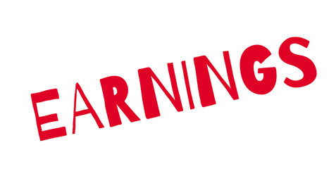 Earnings rubber stamp. Grunge design with dust scratches. Effects can be easily removed for a clean, crisp look. Color is easily changed.