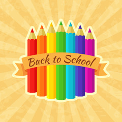 Back to School Label with Crayons