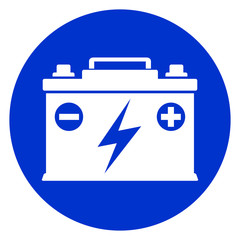 battery blue circle icon