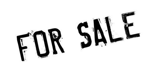 For Sale rubber stamp. Grunge design with dust scratches. Effects can be easily removed for a clean, crisp look. Color is easily changed.