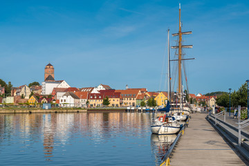 Hafen und Altstadt von Wolgast - obrazy, fototapety, plakaty