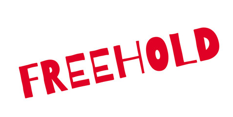 Freehold rubber stamp. Grunge design with dust scratches. Effects can be easily removed for a clean, crisp look. Color is easily changed.