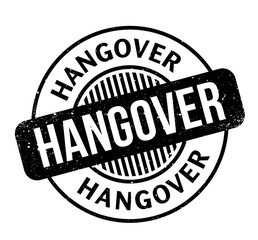 Hangover rubber stamp. Grunge design with dust scratches. Effects can be easily removed for a clean, crisp look. Color is easily changed.