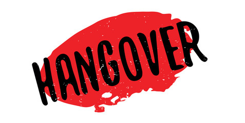 Hangover rubber stamp. Grunge design with dust scratches. Effects can be easily removed for a clean, crisp look. Color is easily changed.