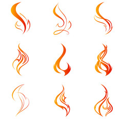 Fire flames. Collage.