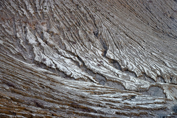 Close up clay, texture of Mount Ijen volcano,lawa,lava in Indonesia, dry clay background   © mnonchan