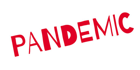 Pandemic rubber stamp. Grunge design with dust scratches. Effects can be easily removed for a clean, crisp look. Color is easily changed.