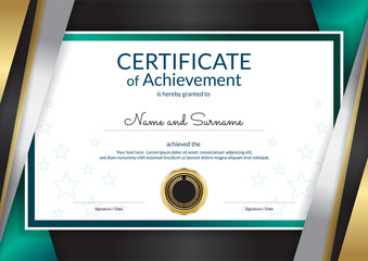 Luxury certificate template with elegant border frame, Diploma design for graduation or completion