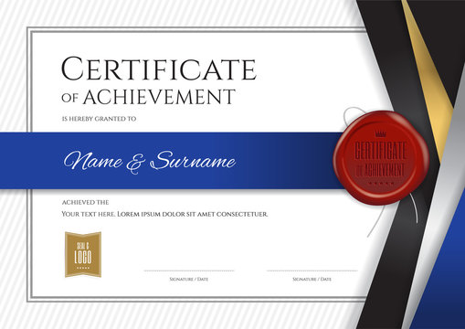 Luxury certificate template with elegant border frame, Diploma design for graduation or completion